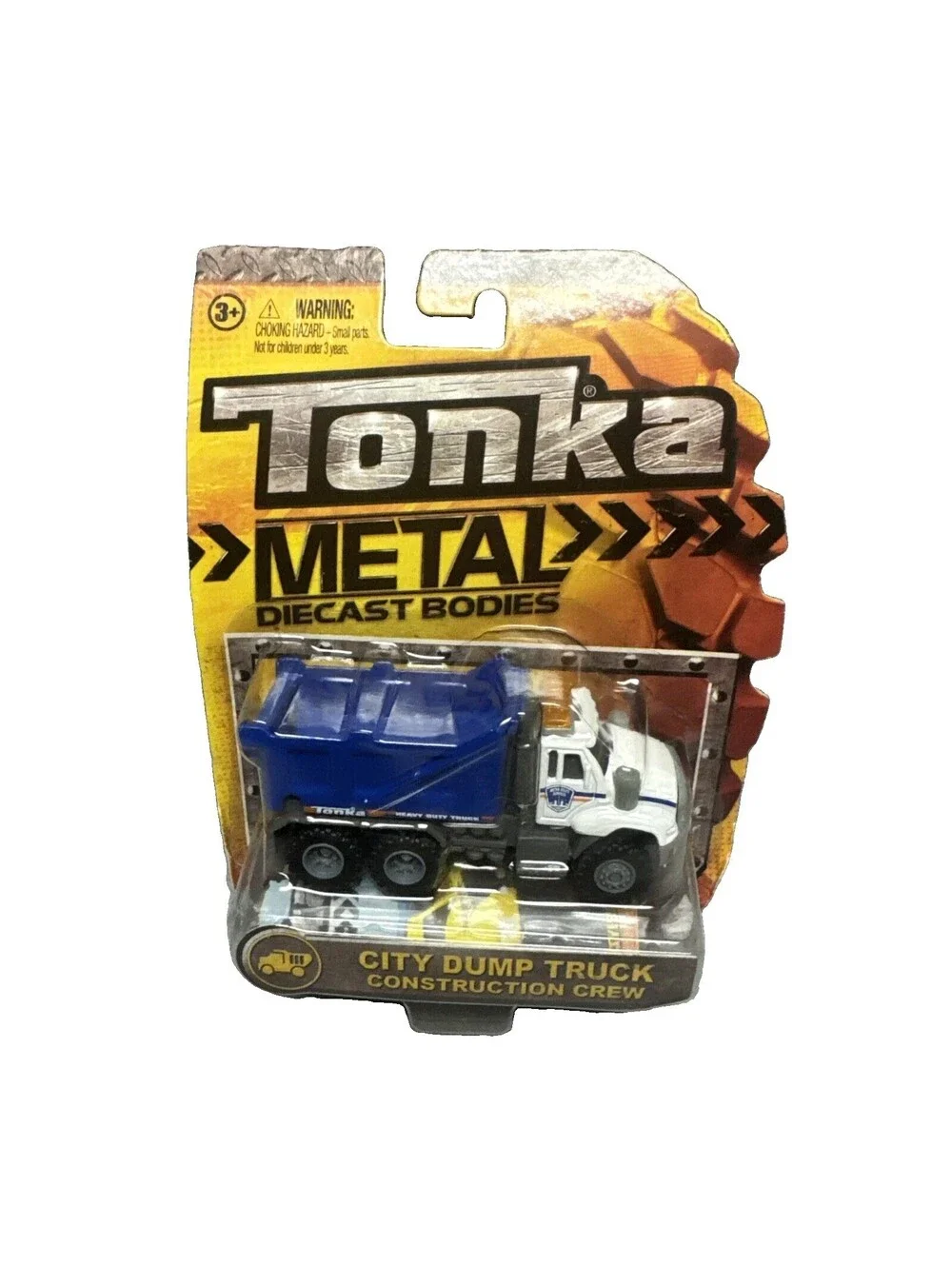 Tonka Metal City Dump Truck Construction Crew Blue White 1/64 Diecast Body 2014